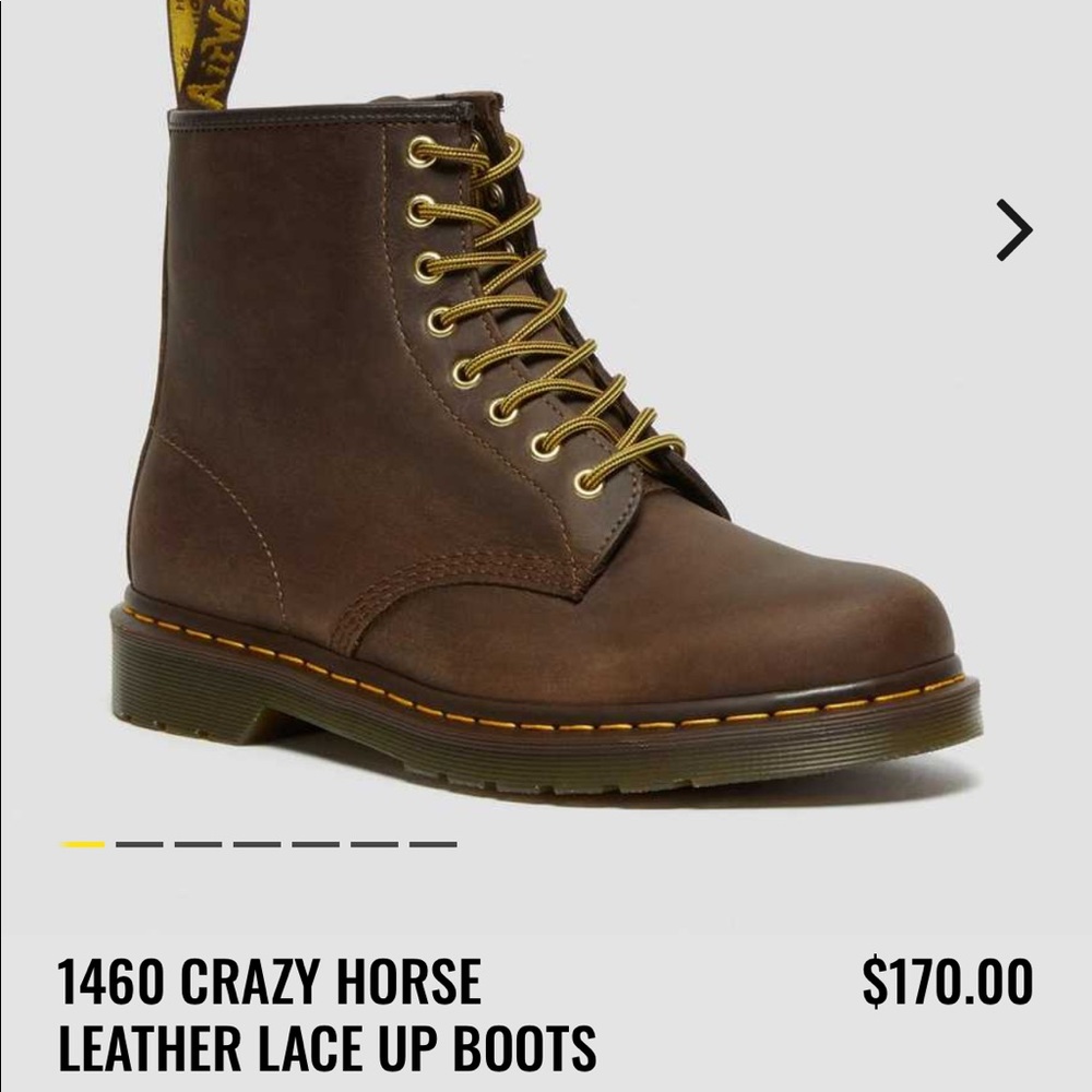 Doc Marten Crazy Horse 1460 leather lace up boots, US Womens 8, great condition!